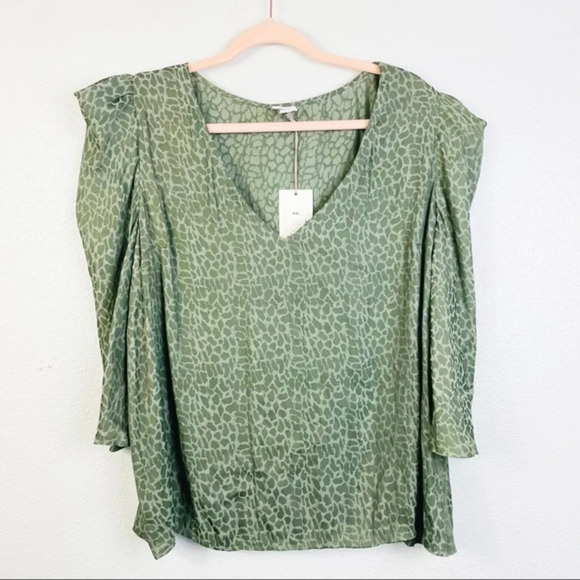 A NEW DAY Olive Green Leopard Print Blouse PLUS SIZE XXL - Picture 3 of 10